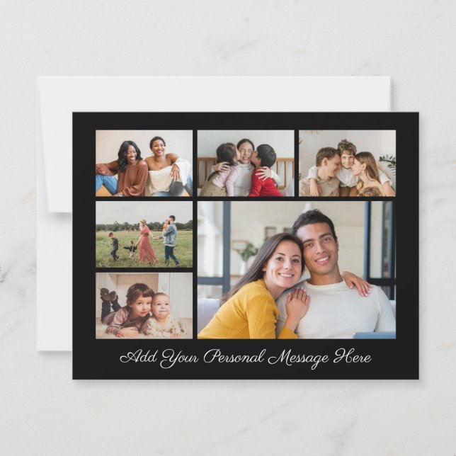 Cartão 6 Colagem de Fotografias Adicione A Sua Própria Pl (Frente)