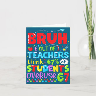 Cartão 6 de 7 professores acham que 67% dos alunos abusam