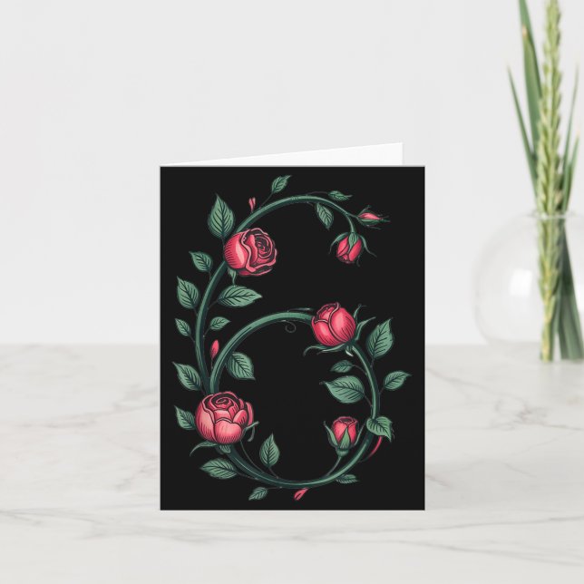 Cartão 6 Floral 67 Rose Valentines Day Funny Love Matchin (Frente)