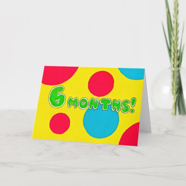 Cartão 6 Months Sobriety Birthday / Anniversary Card (Frente)