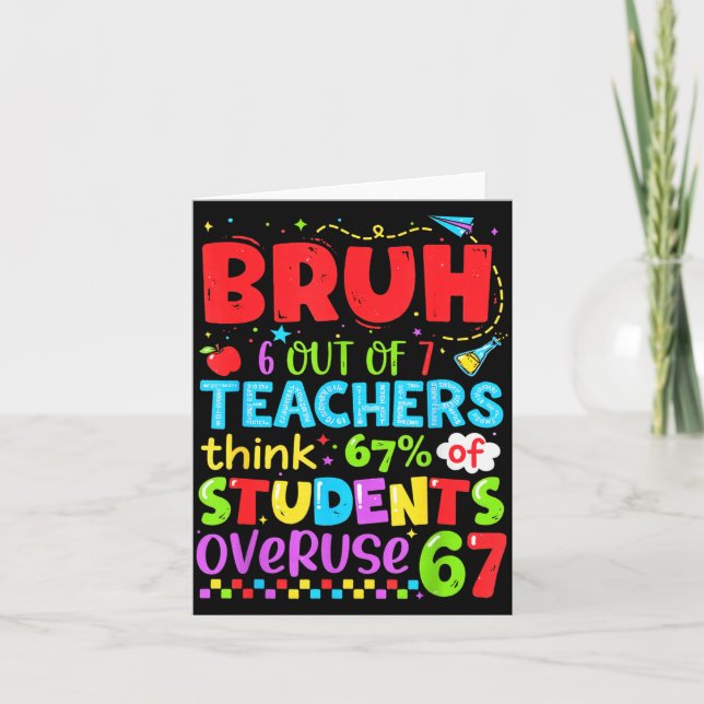 Cartão 6 Out Of 7 Teachers Think 67% Of Students Overuse  (Frente)