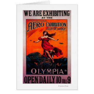 Cartão 6o Poster vintage Aero internacional da expo