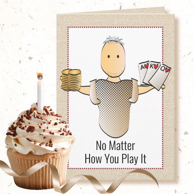 Cartão 70º Cartoon Masculino Engraçado Dizendo Aniversári (Criador carregado)