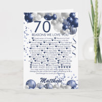 70 Aniversário 70 Motivos Pelo Qual Te Amo