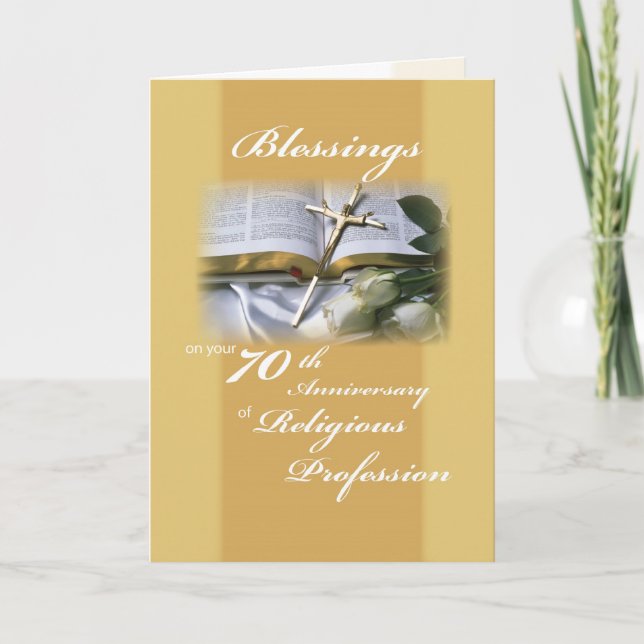 Cartão 70, Aniversário da Profissão Religiosa para a frei (Frente)
