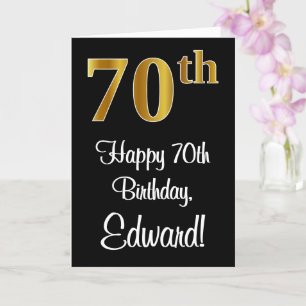 Cartão 70 - Aniversário ~ Elegante Luxurioso Faux Aspect