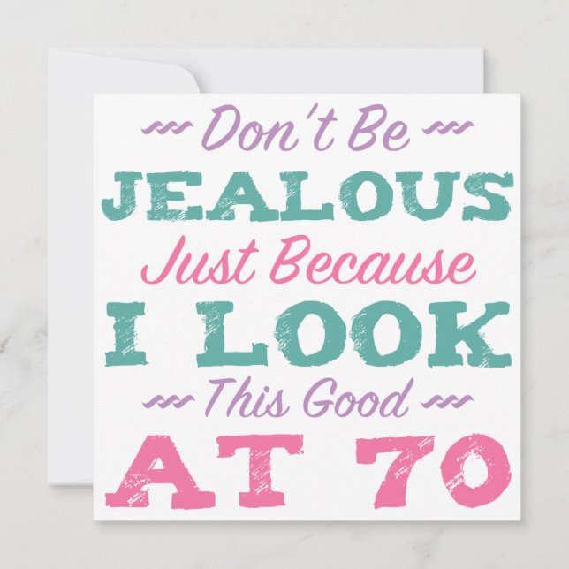 Cartão 70 Aniversário Para Mulheres (Frente)