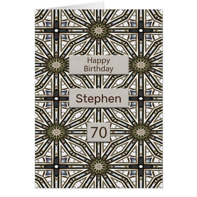 Cartão 70 Birthday Abstrato Mandala Design (Frente)