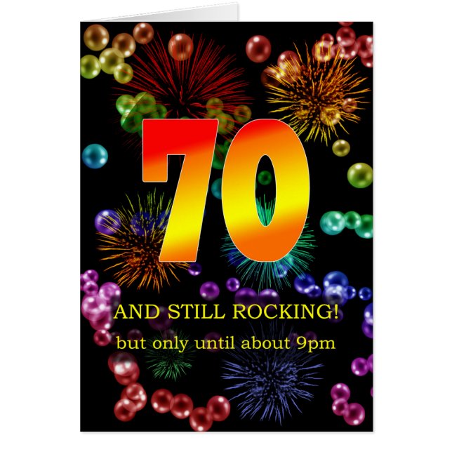 Cartão 70 Birthday Ainda Está Atropelando (Frente)