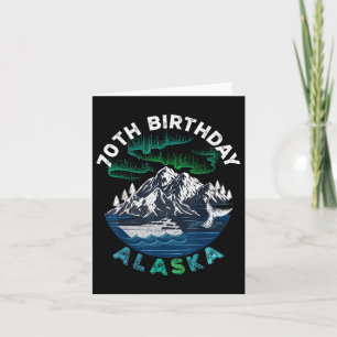Cartão 70 Birthday Alaska North Lights Cruzeiro Sq