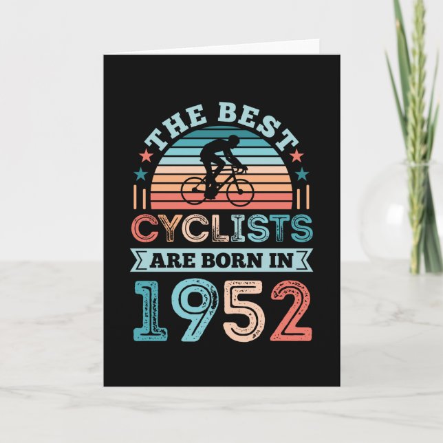 Cartão 70 Birthday Cycling Gift Best Cyclist nascer 1952 (Frente)
