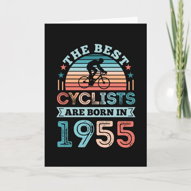 Cartão 70 Birthday Cycling Gift Best Cyclist nascer 1955 (Frente)