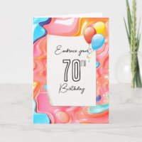 70 Birthday Psychedelic 3D Abstrato