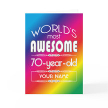 70 Birthday Worlds Melhor Arco-Íris Fabuloso