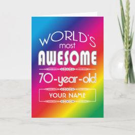 Cartão 70 Birthday Worlds Melhor Arco-Íris Fabuloso