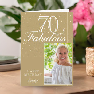 Cartão 70 e Fabulosos Elegantes 70 Anos de Idade Foto