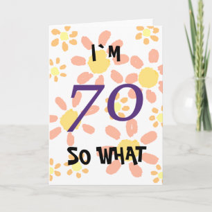 Cartão 70 Então o que Divertido Aquarela Floral 70º Anive