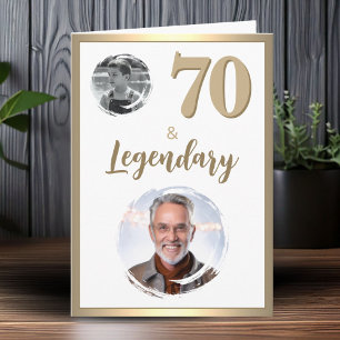 Cartão 70 & Lendário 2 Fotos Aniversário de 70 anos