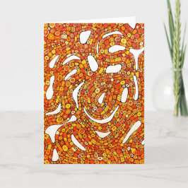 Cartão 70s Colors Red Orange Yellow Abstract Design