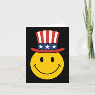 Cartão 70s Sorria Face Tio Sam Patriótico Americano Ameri