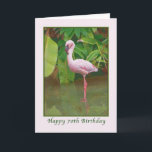 Cartão 70th Birthday Card with Pink Flamingo<br><div class="desc">This digital painting of an American Flamingo is based on a photograph taken in Orange County,  Florida.</div>