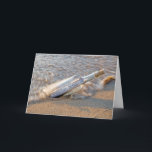 Cartão 70th birthday message in a bottle<br><div class="desc">Birthday message in a bottle on beach for 70th birthday.</div>