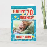 Cartão 70th Birthday With Stylish Effects - Your Picture<br><div class="desc">70th Birthday With Stylish Effects - Your Picture Here - Custom Greeting Card - Masculine Birthday Greeting Card,  Stylish and modern with a timeless appeal,  and to the point.</div>