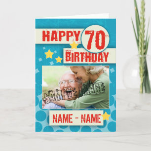 Cartão 70th Birthday With Stylish Effects - Your Picture