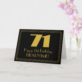Cartão 71º Aniversário: Visual Inspirado em Art Déco "71"