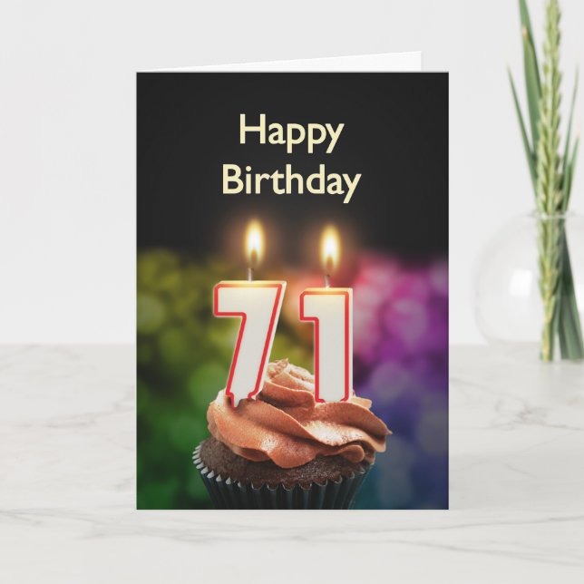 Cartão 711 Aniversário com bolo e velas (Frente)