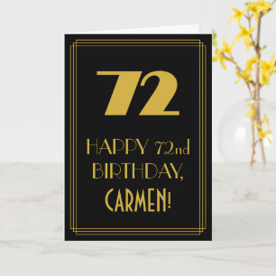 Cartão 72º Aniversário – Visual Inspirado em Art Deco "72