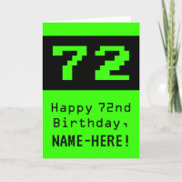 72.o aniversário: Nerdy / Geeky Style "72" e Nome