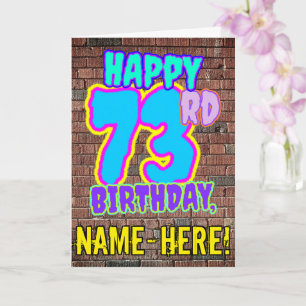 Cartão 73º aniversário - Grafite urbano inspirado e div