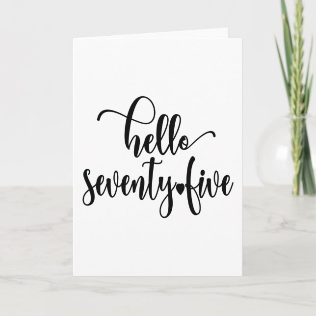 Cartão 75º Aniversário Mulheres Alô 75 Cute 75 Anos (Frente)
