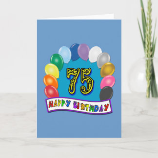 Cartão 75º aniversário Ofertas com Design de Balões Assor