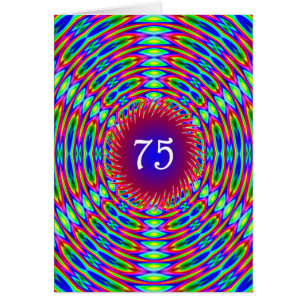 Cartão 75.º Aniversário Abstrato Trippy Swirls