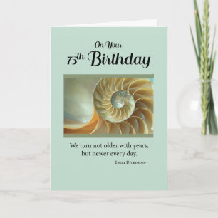Cartão 75.º aniversário com Spiral Seashell na Carta Ve