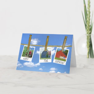 Cartão 75.º Aniversário do Barns e Instantâneos do Trator