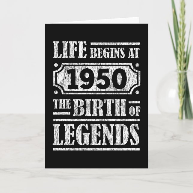 Cartão 75 Anos de Idade 1950 Nascimento de uma Lenda 75º  (Frente)