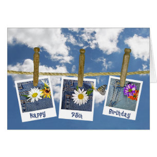 Cartão 75.o aniversário das margaridas