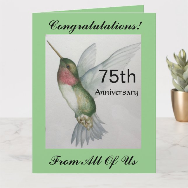 Cartão 75th BIG Congratulations Anniversary (Planta pequena)