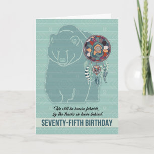Cartão 75th Birthday Native American Bear