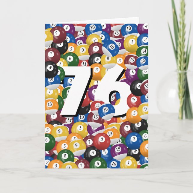 Cartão 76º aniversário Billiard Balls (Frente)