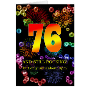 Cartão 76.º aniversário ainda em chamas