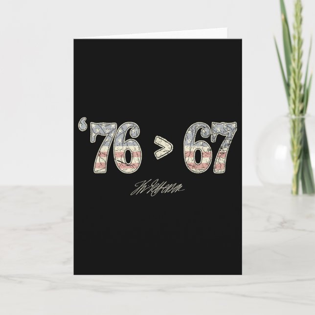 Cartão 76 67 Thomas Jefferson Six Seven 6 7 Meme Gen Alph (Frente)