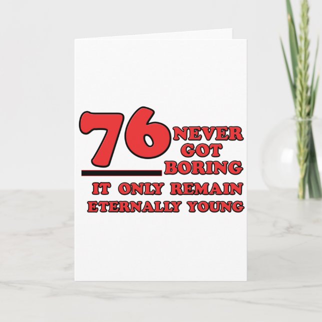 Cartão 76 anos designs de aniversário antigos (Frente)