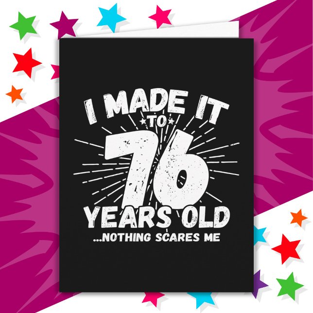 Cartão 76 anos Sarcástico Meme Engraçado 76 anos aniversá (Criador carregado)
