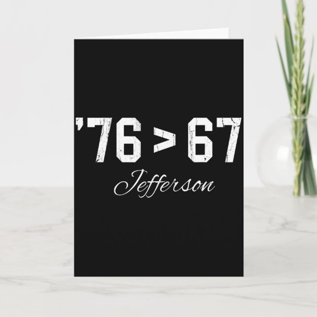 Cartão 76 > 67 Jefferson, Meme Seis Sete  (Frente)
