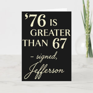 Cartão 76 Maior Que 67 Thomas Jefferson História Diversão