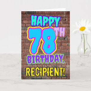 Cartão 78º aniversário - Grafite urbano inspirado e div